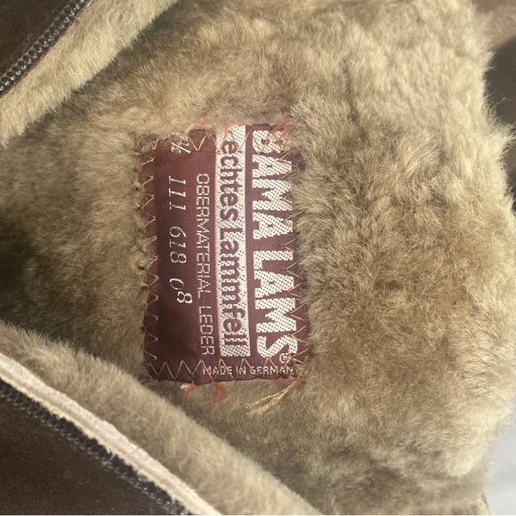 Bama Lams Echtes Lammfell Brown Suede With Sheepskin Lining Sz 9 Boot Zipper Vtg - Picture 10 of 12